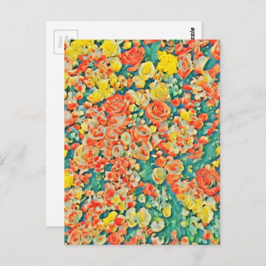 Vintage Sun Rose Blumengarten Postkarte (Vorne/Hinten)