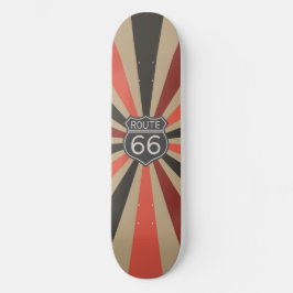 Vintage Sunburst Route 66 Skateboard