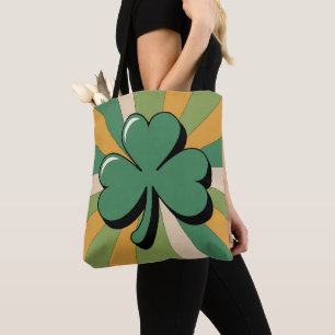 Vintage Sunburst Shamrock Retro Irish-Tasche Tasche