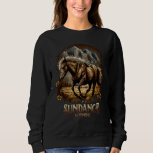 Vintage Sundance Wyoming Berge Pferd Western Sweatshirt
