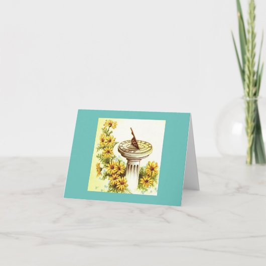 Vintage Sundial Card Karte (Vorderseite)