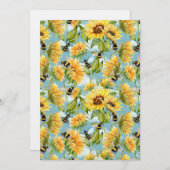 Vintage Sunflower And Bees Seamless Pattern Einladung (Vorne/Hinten)