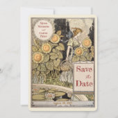 Vintage Sunflower Autumn Save the Date Einladung (Vorderseite)