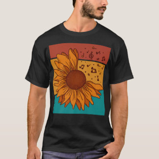 Vintage Sunflower Music Notes3240 T-Shirt