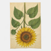 Vintage Sunflower on Weathered Paper Geschirrtuch (Vertikal)
