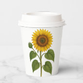 Vintage Sunflower paper cups with lid Pappbecher (Rückseite)