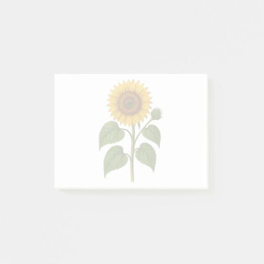 Vintage Sunflower Post-it Klebezettel (Vorderseite)