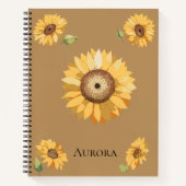 Vintage Sunflower – Warm, Nostalgic Floral Design Notizblock (Vorderseite)