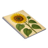 Vintage Sunflower weathered background Notizblock (Rechte Seite)