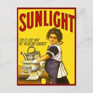 Vintage Sunlight Werbung Postkarte