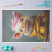 Vintage Sunny Snout Pig Decoupage Seidenpapier (Basteln)