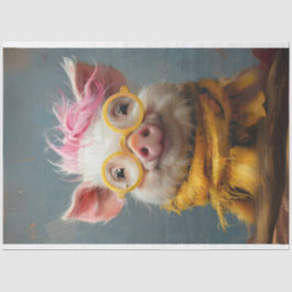 Vintage Sunny Snout Pig Decoupage Seidenpapier