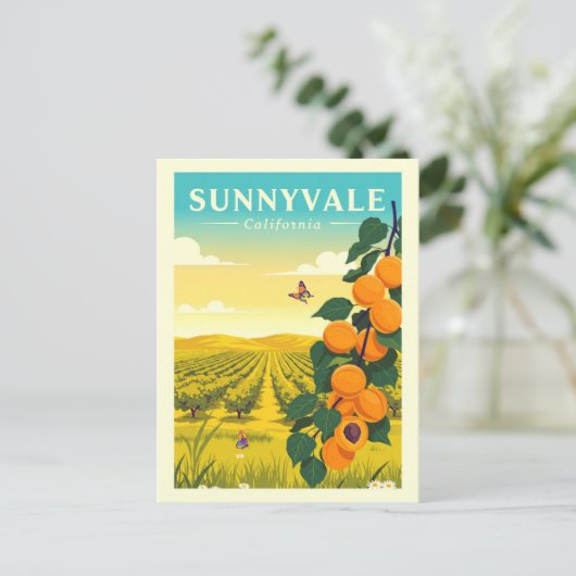 Vintage Sunnyvale California Postkarte (Stehend Vorderseite)