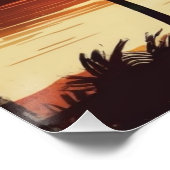vintage sunset at the beach poster (Ecke)