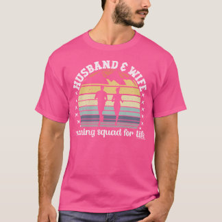 Vintage Sunset Husband Ehefrau Laufende Squad T-Shirt