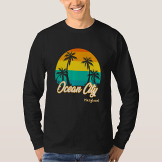 Vintage Sunset Ocean City Beach Maryland Summer Va T-Shirt