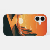 Vintage Sunset on the Mountains iPhone 16 Hülle (Rückseite (Horizontal))