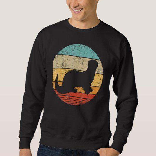 Vintage Sunset Retro Otter Sea Animal Sweatshirt (Vorderseite)
