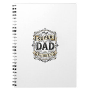 Vintage Super Dad Abzeichen Shirt Design_1 Notizblock