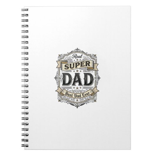 Vintage Super Dad Abzeichen Shirt Design_1 Notizblock (Vorderseite)