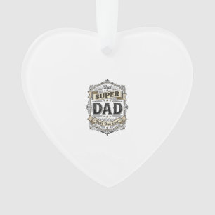 Vintage Super Dad Abzeichen Shirt Design_1 Ornament