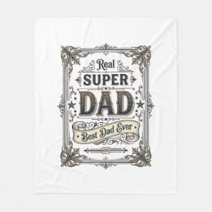 Vintage Super Dad Best Dad Ever T-Shirt Design_1 Fleecedecke