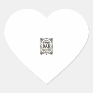 Vintage Super Dad Best Dad Ever T-Shirt Design_1 Herz-Aufkleber