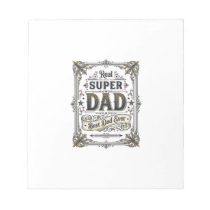Vintage Super Dad Best Dad Ever T-Shirt Design_1 Notizblock