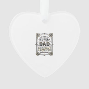 Vintage Super Dad Best Dad Ever T-Shirt Design_1 Ornament