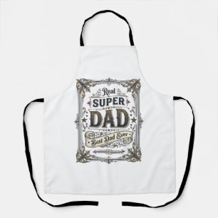 Vintage Super Dad Best Dad Ever T-Shirt Design_1 Schürze