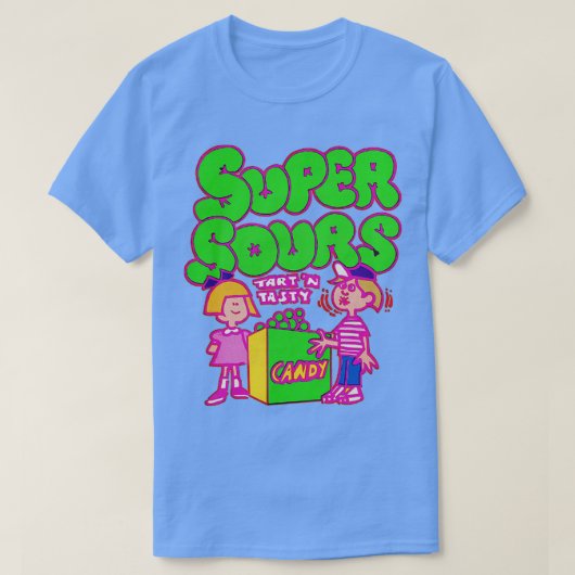 Vintage Super Sours Design verblasste Stilgestaltu T-Shirt (Design vorne)