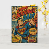 Vintage-Superhelden-Vatertag Geburtstag Karte (Gelbe Blume)