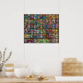 Vintage Superhero Comic Book Collection Pattern 3 Poster (Küche)