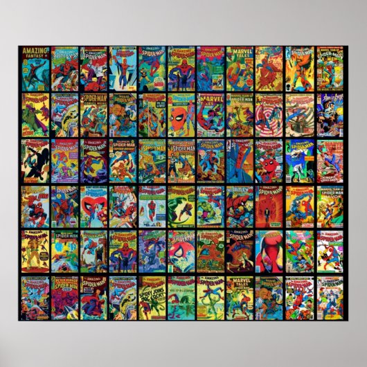 Vintage Superhero Comic Book Collection Pattern 3 Poster (Vorne)