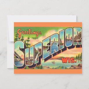 Vintage Superior WI Grußpostkarte Postkarte