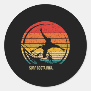 Vintage-Surf Costa Rica Retro-Surfer Surfen  Runder Aufkleber