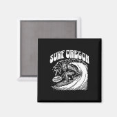 Vintage Surf Oregon Surfen Sasquatch Surfer  Magnet (Vorderseite/Rückseite)
