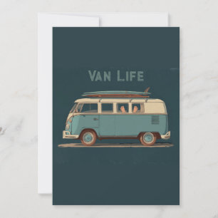 Vintage-Surf-Van – Retro-Camper-Design Feiertagskarte