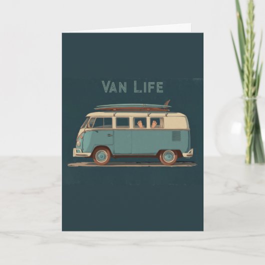 Vintage Surf Van – Retro Camper Design Karte (Vorderseite)