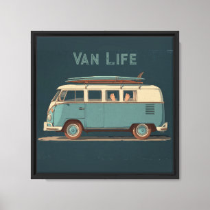 Vintage Surf Van – Retro Camper Design Leinwanddruck