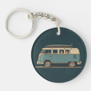 Vintage-Surf-Van – Retro-Camper-Design Schlüsselanhänger
