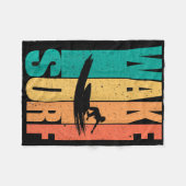 Vintage-Surfboard-Wake-Surfen-Surfer Fleecedecke (Vorderseite (Horizontal))