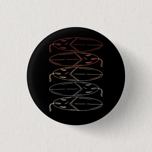Vintage-Surfbrett Button (Vorderseite)