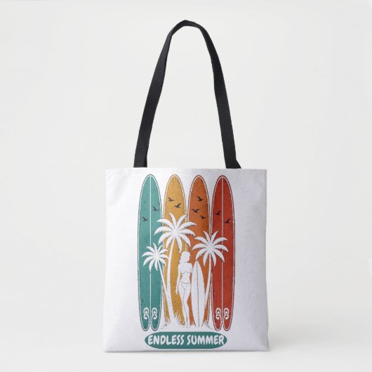 Vintage-Surfbrett Endless-Sommer-Ästhetik Tasche (Vorderseite)
