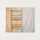 Vintage Surfbretter am Strand Wandteppich (Vorderseite (Horizontal))