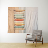 Vintage Surfbretter am Strand Wandteppich (Beispiel (Horizontal))