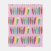 Vintage Surfbretter Fleecedecke (Vorderseite)