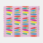 Vintage Surfbretter Fleecedecke (Vorderseite (Horizontal))