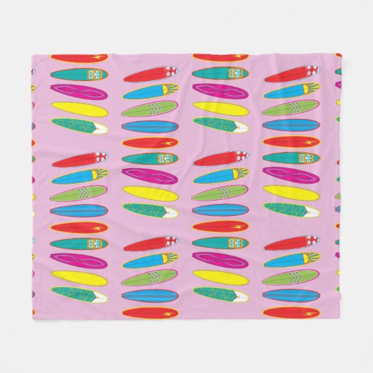 Vintage Surfbretter Fleecedecke (Vorderseite (Horizontal))
