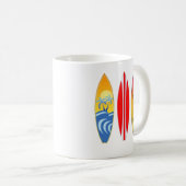 Vintage Surfbretter Kaffeetasse (VorderseiteRechts)